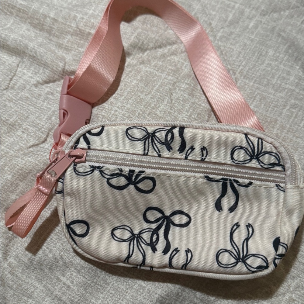 Cat & Jack Pink and Cream Crossbody Bag with Bow Design
